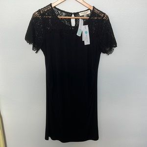 Skies are Blue Maternity Dress Black Lace